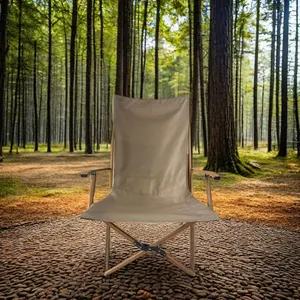 Chaise pliante en alliage d'aluminium à grain de bois de haute qualité avec accoudoirs pour le camping