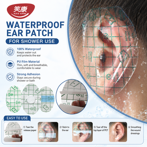 Cerotti Auricolari Trasparenti Impermeabili Certificati CE di Grado Medico a Marchio Privato, Coperture in Pellicola Traspirante 5*8cm per Distributori - Spedizione Veloce - Product Image 3