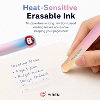 Stylo plume fantaisie YIREN en plastique, corps dégradé, effaçable, écriture fluide, décorations de dessins animés, cadeau scolaire
