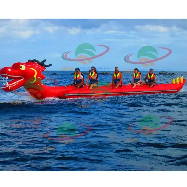 Les sports nautiques gonflables de bateau de banane de dragon gonflable commercial entrent dans les tubes de ponton remorquables de Jet Ski