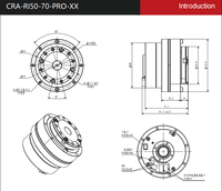 Motor Aktuator Sambungan Tanpa Sikat Poros Berongga 70mm untuk Robot Industri, Lengan Robot, Rumah Pintar & Penggunaan Sepeda Listrik CAN