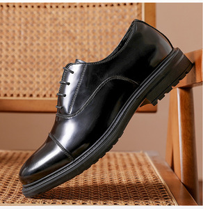 British-Style Business Men's Leather <b>Shoes</b> with Thick Soles Genuine Leather Oxford <b>Shoes</b>—Height-<b>Increasing</b> <b>Shoes</b> for Formal Wear - Product Image 4