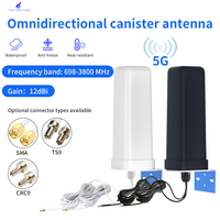 Antenne omnidirectionnelle verticale 5G 12dBi à gain élevé 698-3800MHz pour extérieur avec câble RG174 pour amplificateur de signal cellulaire, routeur, répéteur