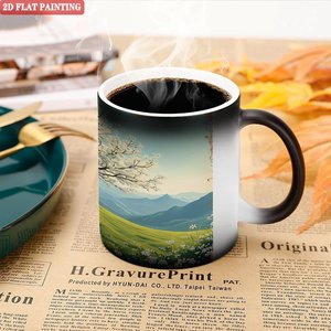 Slim Body Classic Mug 11oz <b>Ceramic</b> Heat Color Changing Tea Coffee <b>Cup</b> - Product Image 5