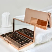 Vide Maquillage Fard À Paupières Palette Conteneur Cas Avec Miroir Carré Compact Poudre Emballage Personnalisé 6 couleurs pan Fard À Paupières Cas Boîte