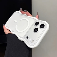 Coques de téléphone HONATOP au design ondulé pour iPhone 17 16 Pro, coque hybride magnétique avec support anneau sans fil intégré, finition mate