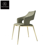 Neu gestaltete moderne Art gepolstert schwarz Samt Leder Gold Metall Sessel Wohnzimmer Akzent Esszimmers tuhl für Home Hotel