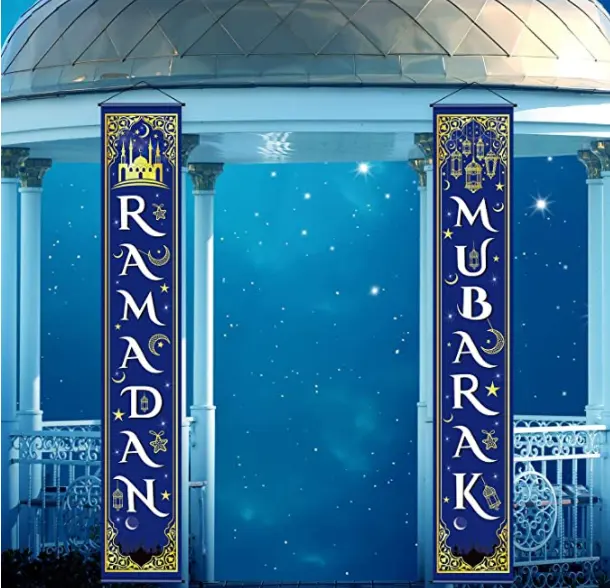 Рамазан Мубарак декоративная дверь Крышка батарейного отсека ИД Мубарак фон висит Рамадан Мубарак двери баннер ИД праздник декорацией