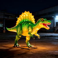 Lanternes LED de dinosaures Spinosaurus du festival de Zigong, lanternes géantes en soie de dinosaures pour les parcs à thème, les expositions préhistoriques