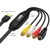 Tarjeta de Captura de Video USB, Adaptador de Captura de Audio VHS TV DVD VCR, Conversor de Video RCA a USB para Mac y PC