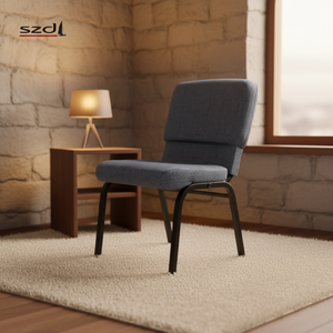 Chaises d'église en tissu confortable à prix de gros, avec pieds en métal durables et système d'accrochage - Product Image 1