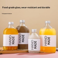 Bouteille en verre transparente carrée plate de marque Sishang, 200 ml, avec bouchon, haute esthétique, pour jus, vin, boissons, qualité alimentaire commerciale, vente en gros