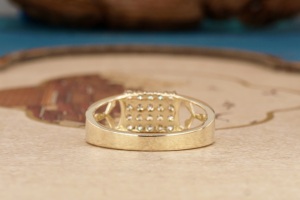 14K Gold Lab Grown Diamond <b>Ring</b> <b>for</b> <b>Men</b> Bold Statement <b>Ring</b> with Synthetic Diamonds Wide Band Luxury Engagement Jewelry - Product Image 3