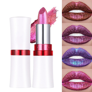 Lápiz Labial Camaleón Metálico Multichrome Brillante al por Mayor, Lápiz Labial de Larga Duración con Purpurina para Maquillaje de Labios Brillante para Fiestas de Cosplay - Product Image 2