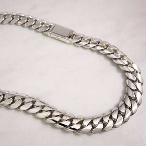 <span class=keywords><strong>Bracciale</strong></span> da <span class=keywords><strong>Uomo</strong></span> di Alta Gioielleria Fatto a Mano a Maglia Cubana di Miami Massiccia in Oro Bianco 14K 18K o <span class=keywords><strong>Argento</strong></span> Sterling <span class=keywords><strong>925</strong></span> da 6mm-10mm con Chiusura Elegante - Product Image 2