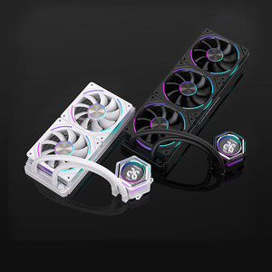 Lovingcool Sparkle Hexagon Temp Display 360mm Refroidisseur d'eau liquide Nouvelle mise à niveau Ventilateurs de dissipateur thermique blanc pour boîtier <span class=keywords><strong>CPU</strong></span> d'ordinateur de jeu - Product Image 2