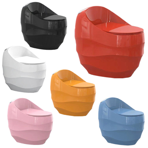 New Arrival thiết bị vệ sinh đầy màu sắc hình dạng trứng tầng gắn WC phòng tắm commode gốm một mảnh màu nhà vệ sinh - Product Image 1
