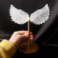 Ailes en cristal sculpté naturel pierre de guérison aile d'ange en selénite blanche avec support artisanat en cristal