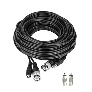 Kabel koaksial pra-buat 4MP 5MP 8MP RG59 dengan daya DC dan konektor BNC UNTUK kamera keamanan CCTV