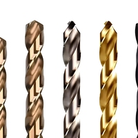 Forets hélicoïdaux en acier rapide au cobalt, revêtement nitridé, queue droite, pour perçage de métaux, outils de perçage manuel
