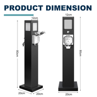 Prise de cour extérieure étanche IP66 avec ports USB, commande Wi-Fi, station de charge intelligente en acier inoxydable