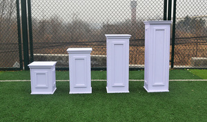 PVC Roman cột vuông đạo cụ đám cưới trắng bên đường dẫn hiển thị cho tiệc cưới <span class=keywords><strong>plinth</strong></span> trang trí - Product Image 3