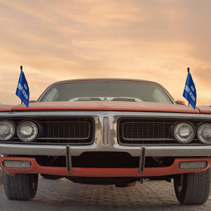 Drapeau de voiture personnalisé écologique en polyester avec base magnétique, mât flexible en métal, impression numérique double face pour voiture - Product Image 6