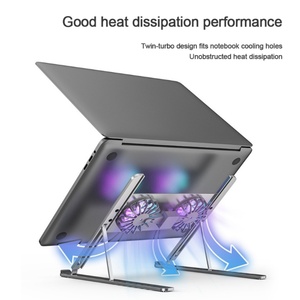 Soporte Ajustable para Portátil con Ventilación, 2 Ventiladores Silenciosos, Plegable y Delgado, para Tablet, Notebook y PC - Product Image 6