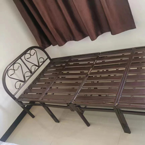 Steel Single <b>Beds</b> Middle East Hot Sale Metal <b>Folding</b> <b>Bed</b> Steel Collapsible Portable <b>Bed</b> with Mattress Iron Camping <b>Bed</b> - Product Image 4