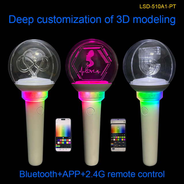 Concert Cheering LED Hand Light Acrylic Color Changing Deep Customization Party Light Stick Kpop Glowing Sticks 2.4GHZ APP