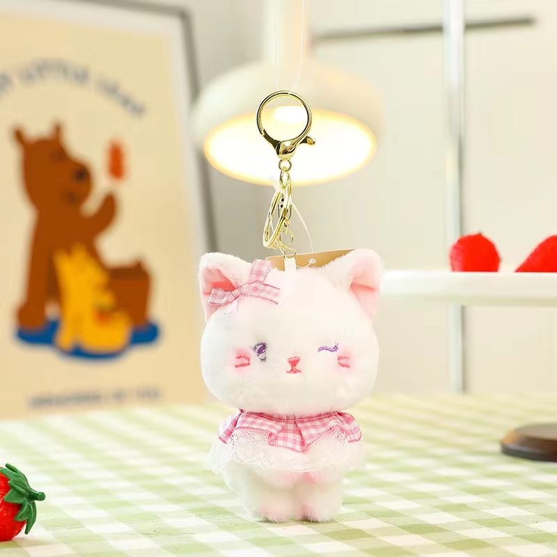Fille chat rose-4 pouces