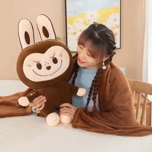 Graziosa coperta per bambola di peluche con cuscino ricamato che raffredda due In uno coperta a doppio uso e statuetta per animali domestici - Product Image 4