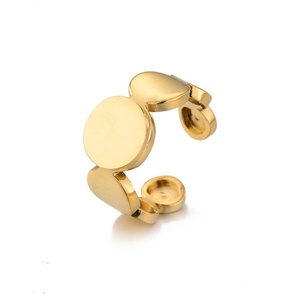 Bagues de fiançailles et de mariage en acier inoxydable plaqué or 14k 18k, durables et luxueuses, pour femmes - Product Image 6