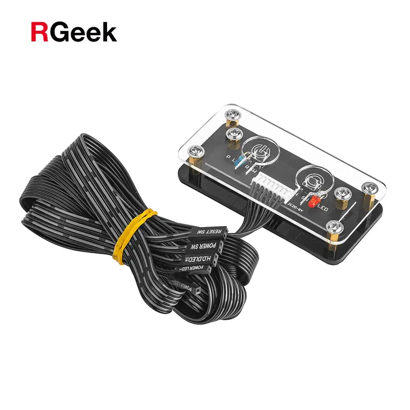 RGeek Desktop PC Computer Power Switch Cable External Restart Button Computer PC Case Motherboard Switch On Off Power SW Cables