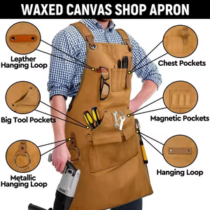 Tablier de travail portable et durable pour menuisier en toile cirée avec poches multi-usages – Vente en gros - Product Image 1
