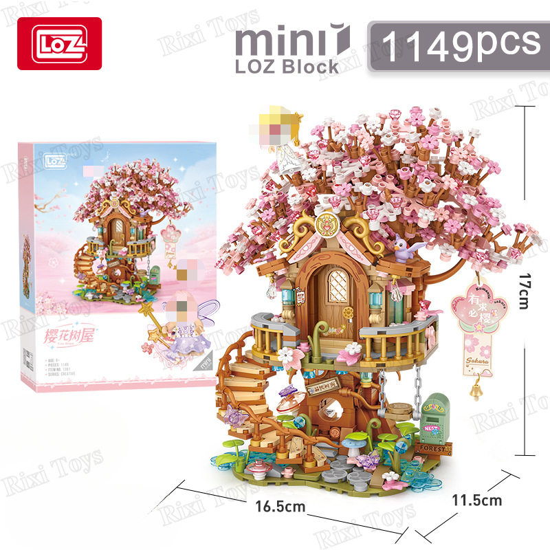 LOZ 1381 Cherry Blossom Tree House Model Toy - 1149pcs Blocks