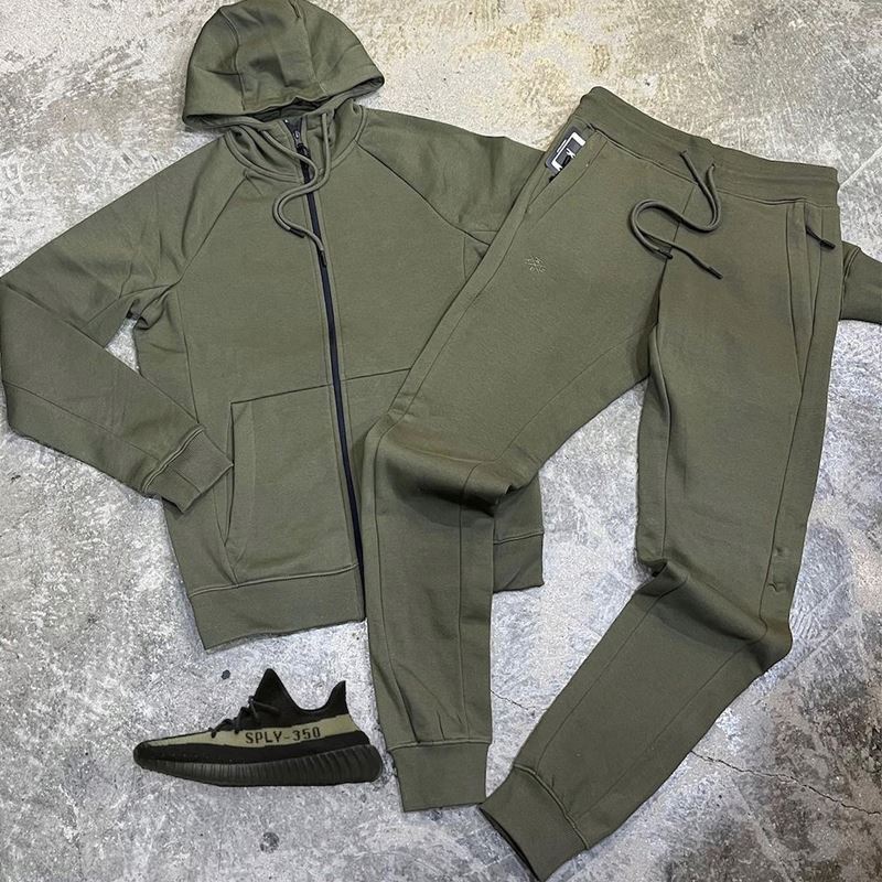 Color Block Tricolor Sweatsuits Heavyweight Men