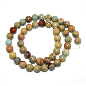 Perles en vrac de pierres naturelles de jaspe et <span class=keywords><strong>Serpentine</strong></span> support pour le commerce de gros, 4/6/8/10/12mm, pierres vitrine - Product Image 4
