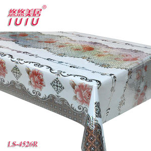 Barato al por mayor de encargo de plástico de doble cara láser tela mantel - Product Image 1