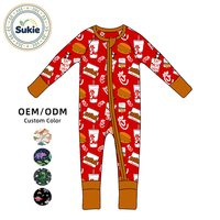 Combinaison en bambou de haute qualité pour bébés et tout-petits, personnalisable en impression/taille/style, nouveau design, fermeture éclair bidirectionnelle, manches longues, écologique