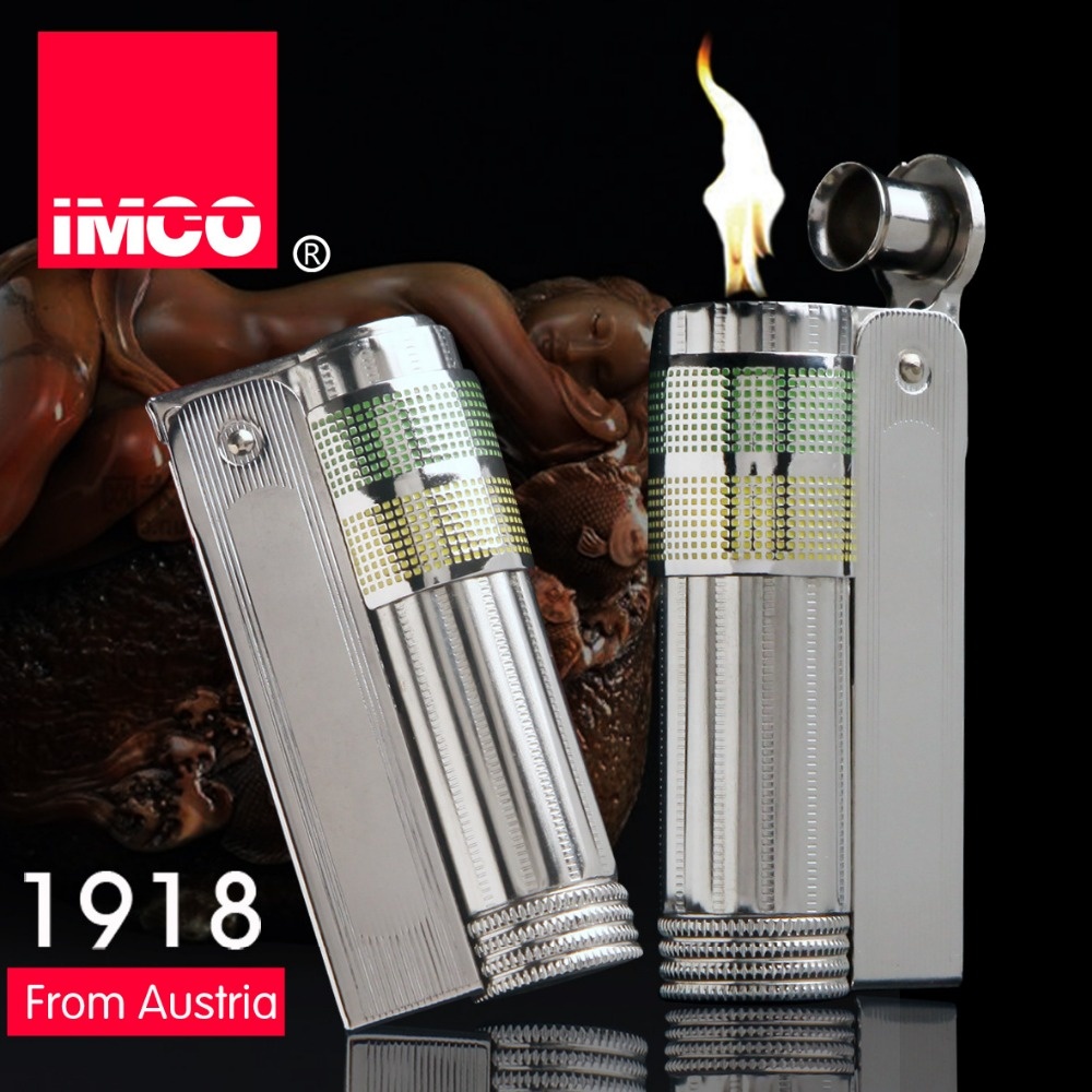 Оригинальная стальная масляная Зажигалка марки Austria IMCO, винтажная желтая керосиновая зажигалка, Мужская прикуриватель