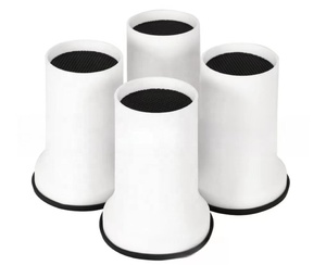 Trắng nhựa giường đồ nội thất Phụ Kiện 4 + 2 = 6 inch tròn thẳng đứng Ống sofa Bàn và ghế chân - Product Image 1