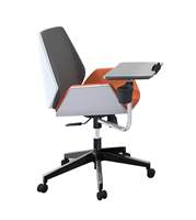Chaise de conférence ergonomique en similicuir avec tablette d'écriture latérale pour bureau et espace éducatif