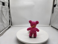 Boneka Beruang Teddy Pink Custom, Mainan Plush Isi Kapas PP, Bordir, Kain Bertekstur Pereda Stres, Boneka Hewan dengan Syal, Grosir, Hadiah Anak