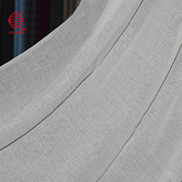 Tissu de rideau en voile transparent de haute qualité, léger, ignifuge, 100% polyester, aspect lin, pour mariage, hôtel