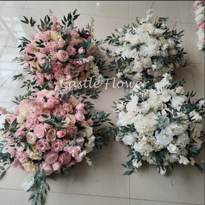 <span class=keywords><strong>M</strong></span>-FB06 Handgemaakte Bruiloft Bloemstuk Kunstmatige Rode Witte Roos Bruiloft Tafel Middelpunt Bloem Bal - Product Image 2