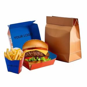 Custom Kraft Paper Takeout Container French Fried Chip Holder And Hinged <strong>Burger</strong> Box For Fast Food Packaging Printed To Order - Product Image 1