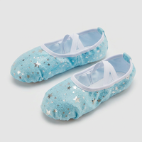 Chaussons de danse souples et respirants BX116 à motif patte de chat, chaussures de ballet estampées ciel étoilé doré pour enfants, tout-petits et femmes, idéales pour l'entraînement de danse