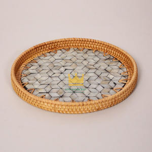 ถาดเสิร์ฟหวายสานมือผสมเปลือกหอย ดีไซน์สร้างสรรค์จากเวียดนาม ราคาโรงงาน - Product Image 2