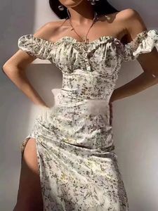 Nuevo Vestido de Verano con Estampado Floral, Escote Bardot, Cintura Ajustada, Ropa de Mujer en Stock - Product Image 2